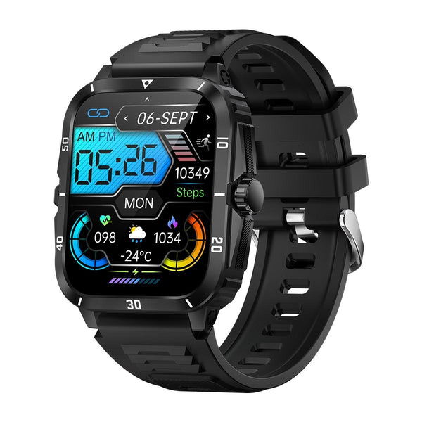1.96 Inch Hd Rugged Smartwatch Square Screen Bt Calls Sleep Oxygen Monitor Black Gold Smart Watches