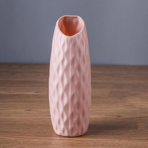 Sturdy Plastic Vase For Creative Display Drop Resistant Pink Vases