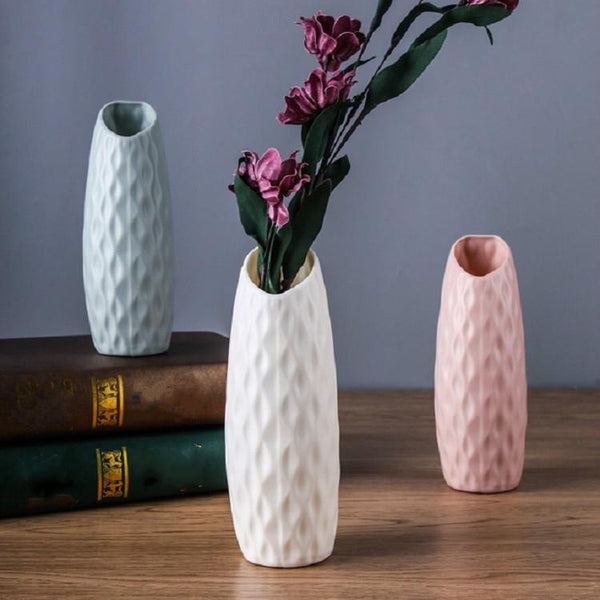 Sturdy Plastic Vase For Creative Display Drop Resistant Pink Vases