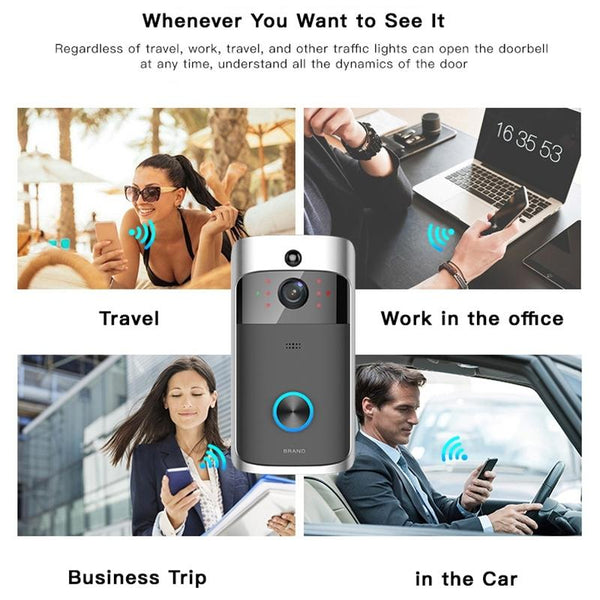 Smart Wifi Video Doorbell With Night Vision Remote Monitoring Smart Doorbells