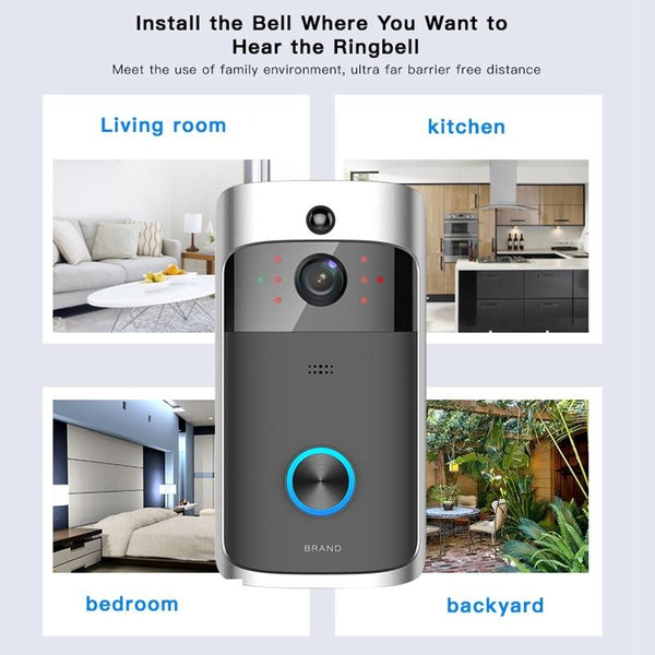 Smart Wifi Video Doorbell With Night Vision Remote Monitoring Smart Doorbells