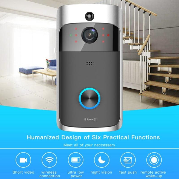 Smart Wifi Video Doorbell With Night Vision Remote Monitoring Smart Doorbells