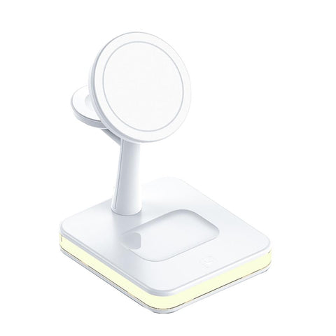 4 In 1 Magnetic Wireless Charger For Iphone / Iwatch Airpods & More White Chargers & Cradles