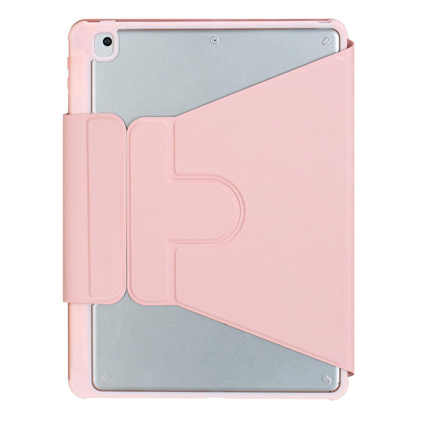 Parallel Deals 360 Rotation Bluetooth Keyboard Leather Case For Ipad 10.9 2022 Transparent Acrylic With Touch Control Pink Keyboards