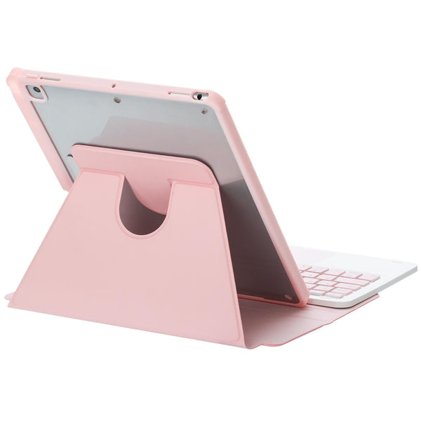 Parallel Deals 360 Rotation Bluetooth Keyboard Leather Case For Ipad 10.9 2022 Transparent Acrylic With Touch Control Pink Keyboards