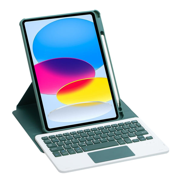 Parallel Deals 360 Rotation Bluetooth Keyboard Leather Case For Ipad 10.9 2022 Transparent Acrylic With Touch Control Pink Keyboards