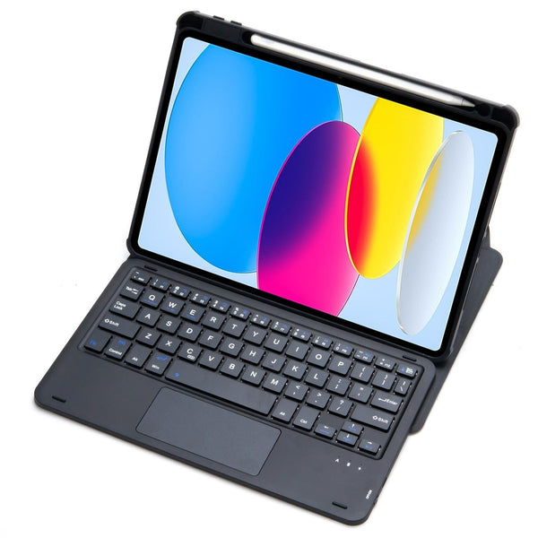 Parallel Deals 360 Rotation Bluetooth Keyboard Leather Case For Ipad 10.9 2022 Transparent Acrylic With Touch Control Pink Keyboards