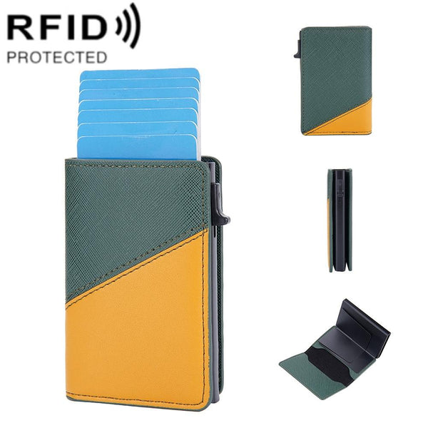 Anti Theft Rfid Leather Wallet Secure Design Green Wallets