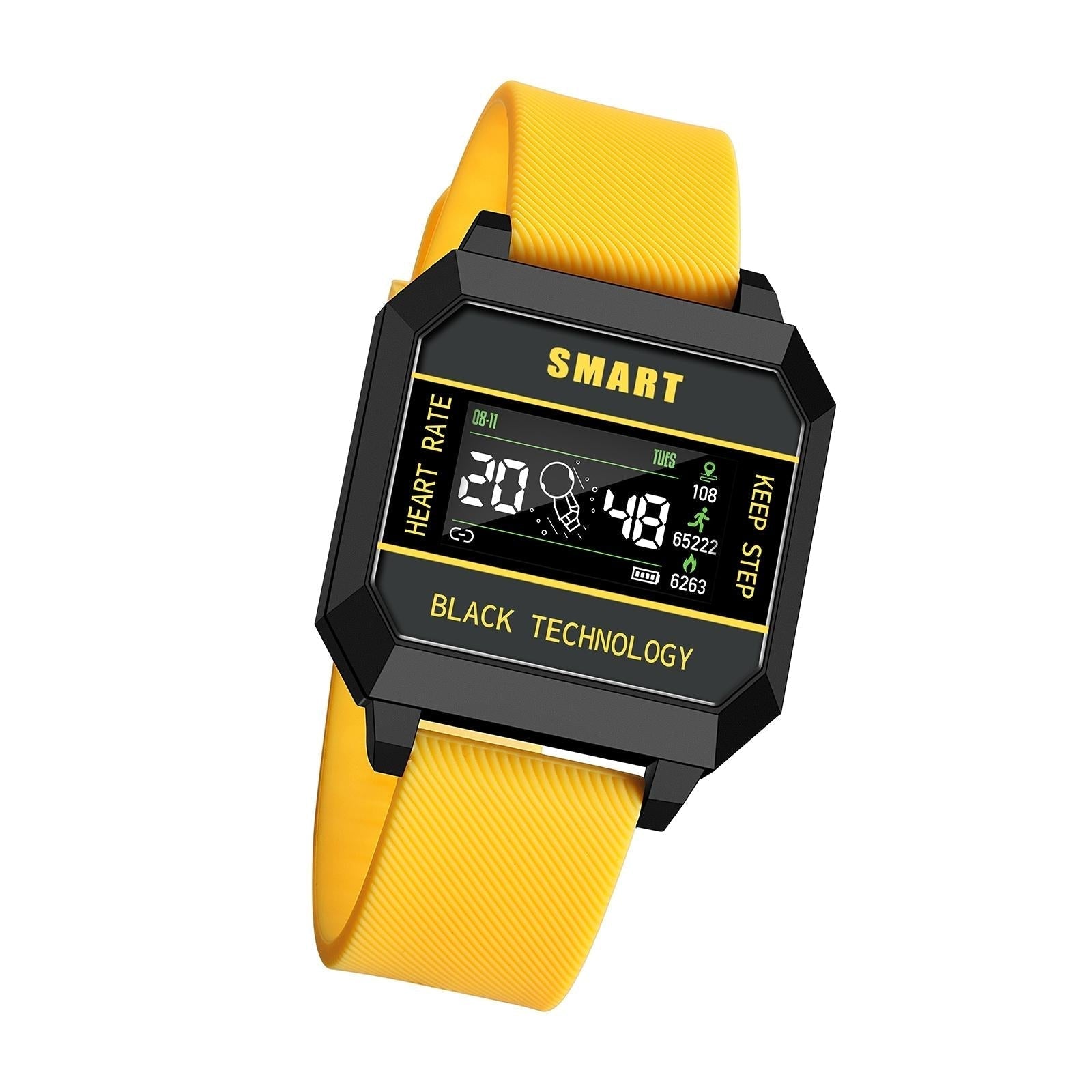 0.96" Tft Smart Watch Life Waterproof Heart Sleep Blood Pressure Tracker Yellow Smart Watches