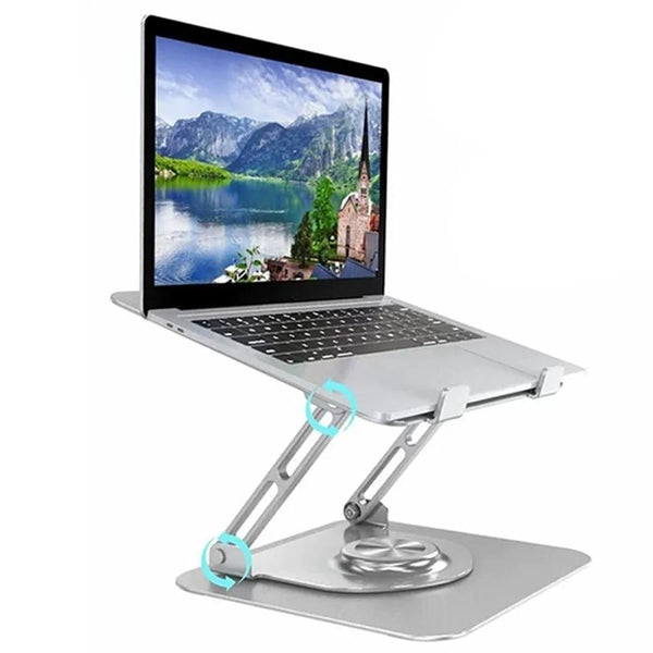 360 Degree Rotating Laptop Stand Foldable Aluminum Bracket Silver Stands Holders & Car Mounts