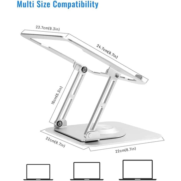 360 Degree Rotating Laptop Stand Foldable Aluminum Bracket Silver Stands Holders & Car Mounts