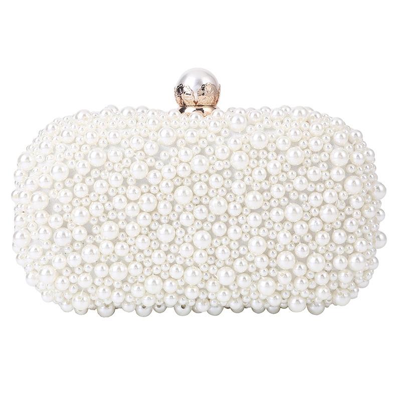 Soft Lock Pearl Evening Bag Chic Crossbody Beige Women's Bags & Handbags