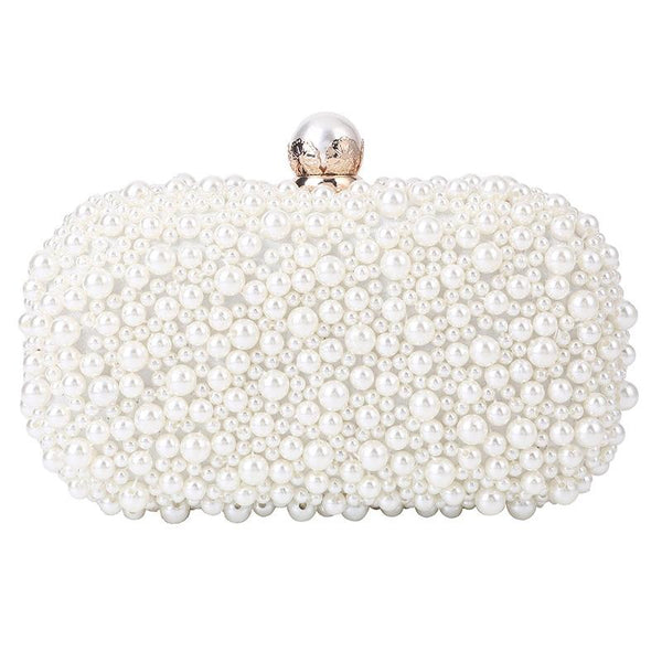 Soft Lock Pearl Evening Bag Chic Crossbody Beige Women's Bags & Handbags