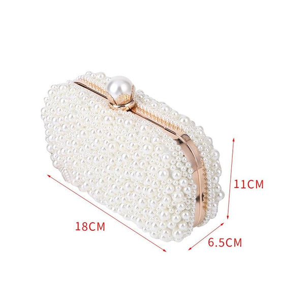 Soft Lock Pearl Evening Bag Chic Crossbody Beige Women's Bags & Handbags