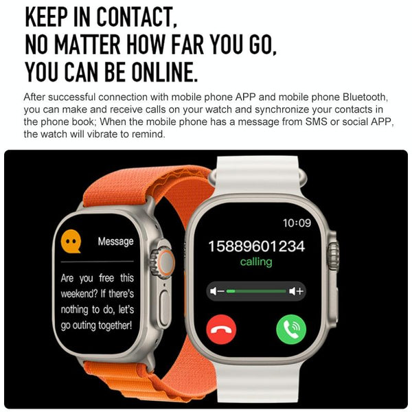 1.5 Inch Silicone Band Smart Watch Bluetooth Call / Heart Rate Blood Pressure Oxygen Orange Smart Watches