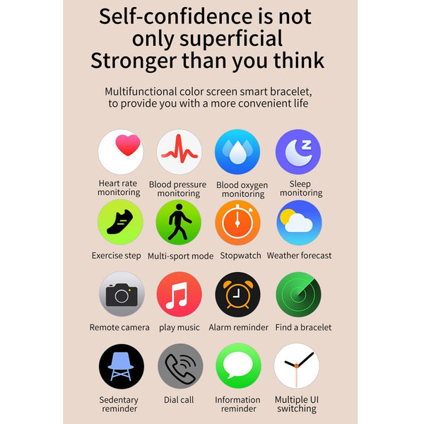 1.3 Inch Ips Colour Screen Ip67 Waterproof Smart Watch Support Sleep Monitor Heart Rate Blood Pressure Blue Smart Watches