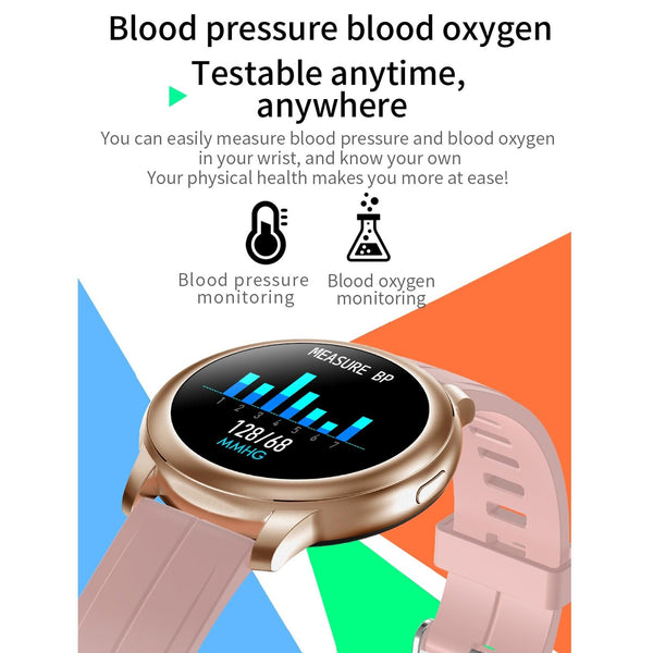 1.3 Inch Ips Colour Screen Ip67 Waterproof Smart Watch Support Sleep Monitor Heart Rate Blood Pressure Blue Smart Watches