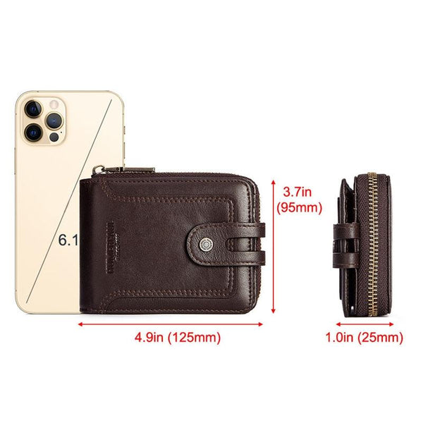 Men Leather Wallet With Rfid Protection And Coin Pocket Brown Wallets