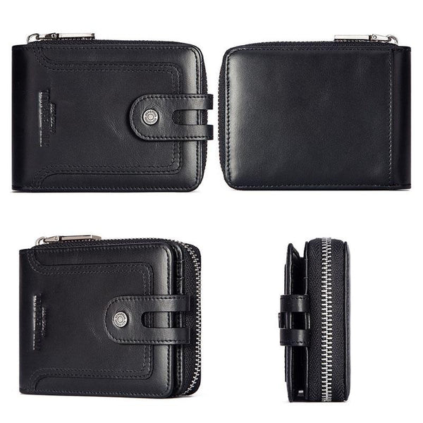 Men Leather Wallet With Rfid Protection And Coin Pocket Brown Wallets