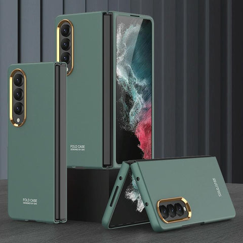 For Samsung Galaxy Z Fold4 5G Electroplating Lens Frame Case Ultra Thin Green Cases Covers & Skins
