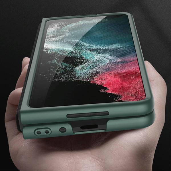 For Samsung Galaxy Z Fold4 5G Electroplating Lens Frame Case Ultra Thin Green Cases Covers & Skins