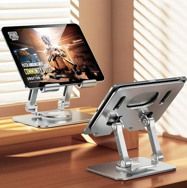 Universal Tablet Stand 360 Degree Rotating Foldable Gray Mounts Stands & Holders