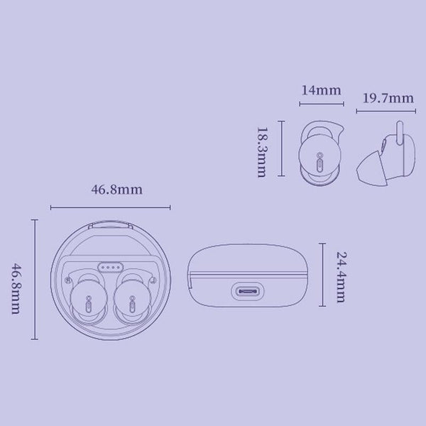 Comfortable Wireless Bluetooth Earphones Noise Canceling Skin Colour Earbuds