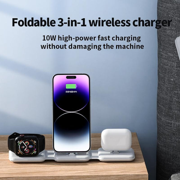 3 In 1 Wireless Charger For Apple Watch Phone & Headset White Chargers & Cradles