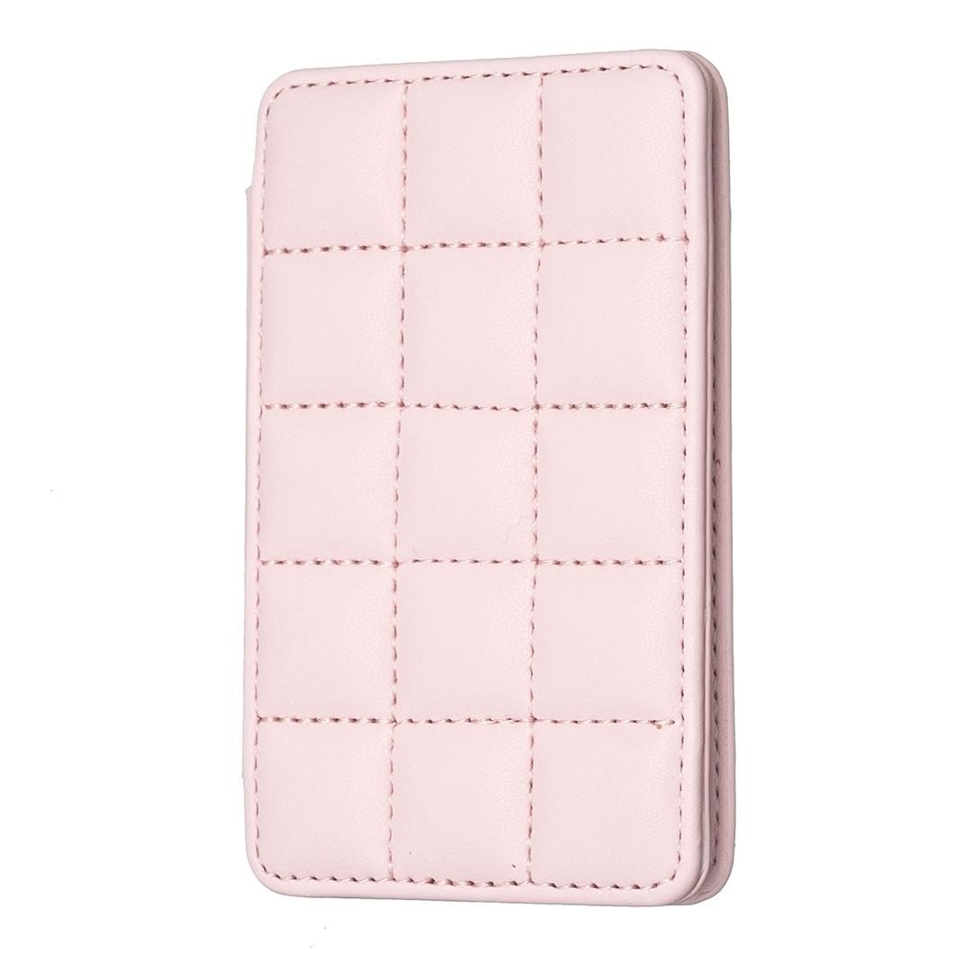 Grid Pattern Card Bag Sticker For Mobile Phones Pink Cases Covers & Skins