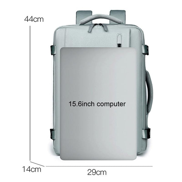 Large Capacity Simple Style Travel Backpack Beige Backpacks
