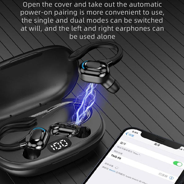 Wireless Bluetooth Earphones With Charging Case F8 Red Double Headsets & Earpieces