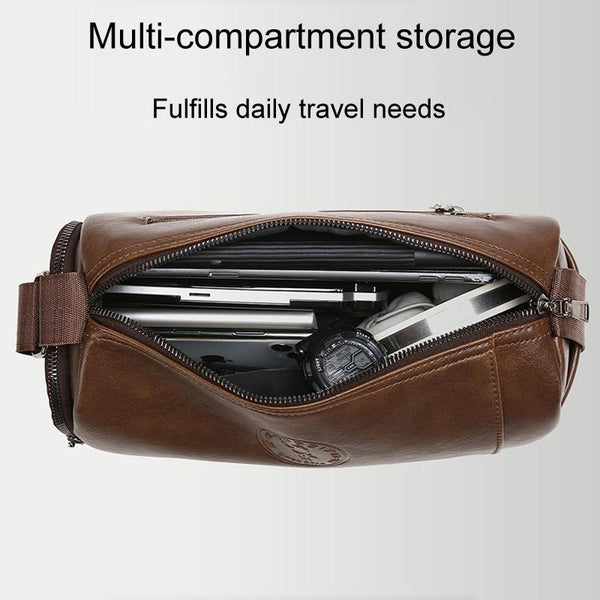 Waterproof Men Crossbody Backpack Large Capacity Brown Bags