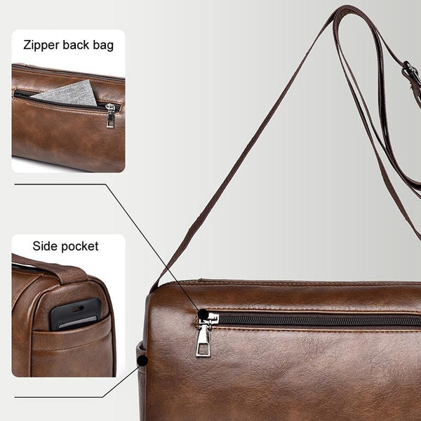 Waterproof Men Crossbody Backpack Large Capacity Brown Bags