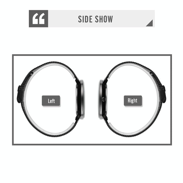 Men Striped Arabic Numeral Mesh Quartz Watch Horizontal Design Orange Watches