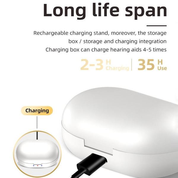 Wireless Magnetic Hearing Aid Elderly Sound Amplifier Skin Colour + White Other Health Care