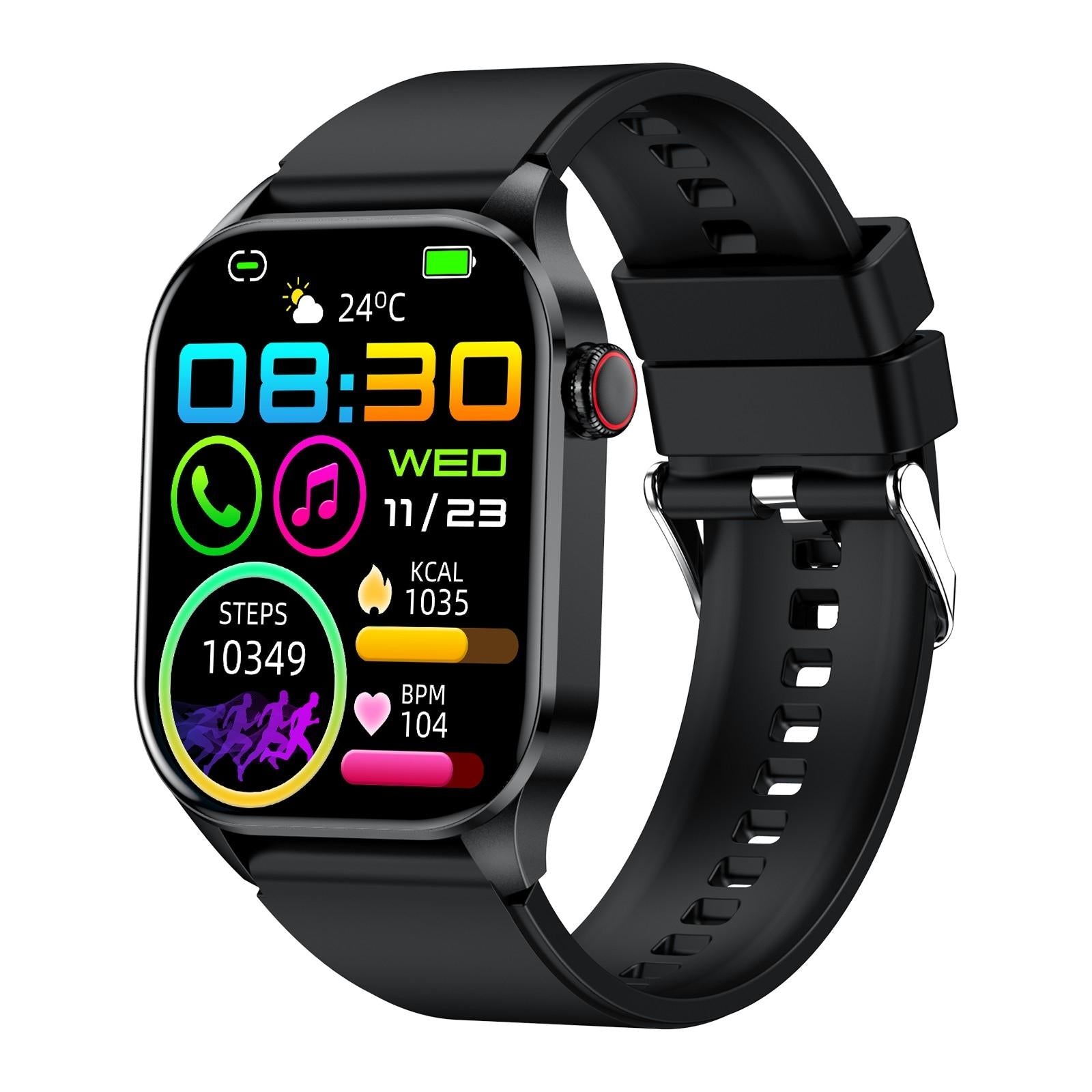 Waterproof Smart Watch With Bluetooth And Blood Oxygen Monitoring Ip68 Black Smart Watches