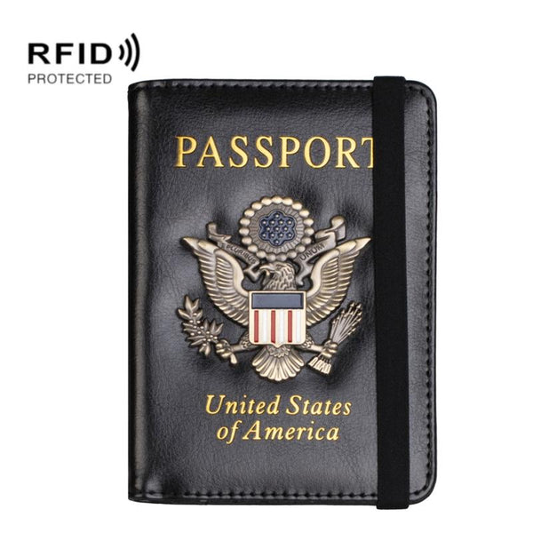 Multi Card Passport Holder Anti Magnetic Wallet Black Wallets