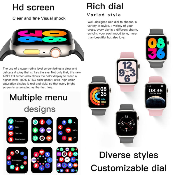 2.01 Inch Waterproof Smart Watch Bt Call / Heart Rate Blood Pressure Oxygen Pink Gold Smart Watches