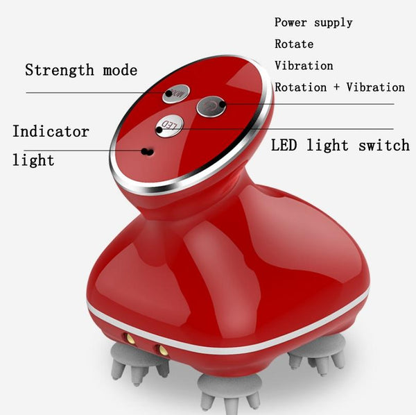 Electric Scalp Massager Multifunctional Vibration Therapy Red Massagers