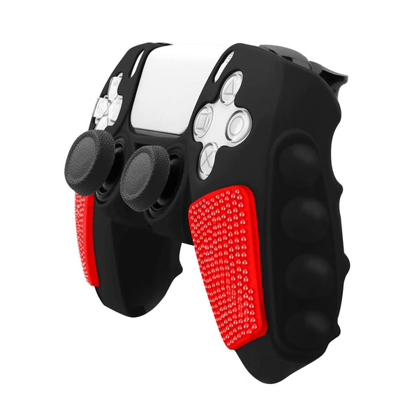 Silicone Gamepad Cover For Sony Ps5 No Rocker Caps Black Red Bags Skins & Travel Cases