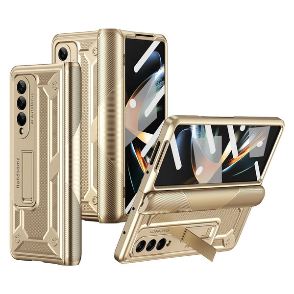Shockproof Secure Hinge Phone Case For Samsung Galaxy Z Fold 4 5G_Beige Cases Covers & Skins