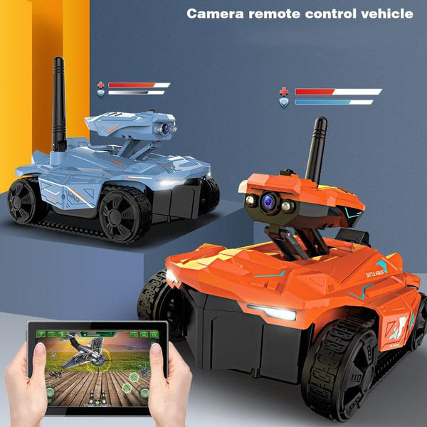 720P Hd Camera Rc Car With Real Time Surveillance And Remote Control Tank Design Blue Rc Model Vehicles