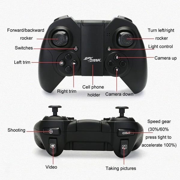 720P Hd Camera Rc Car With Real Time Surveillance And Remote Control Tank Design Blue Rc Model Vehicles