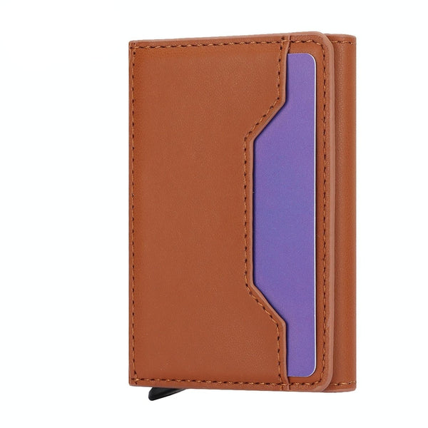 10X6x3cm Secure Brush Card Bag Compact And Protective Brown Wallets