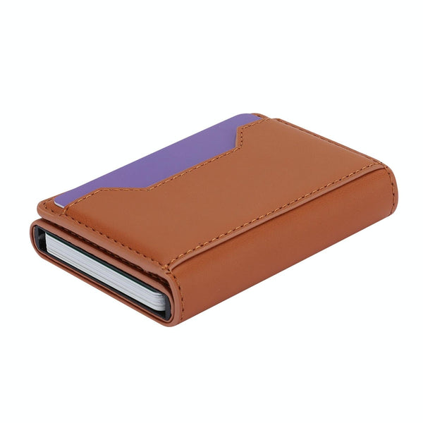 10X6x3cm Secure Brush Card Bag Compact And Protective Brown Wallets