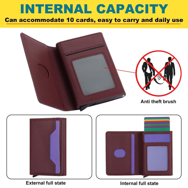 10X6x3cm Secure Brush Card Bag Compact And Protective Brown Wallets