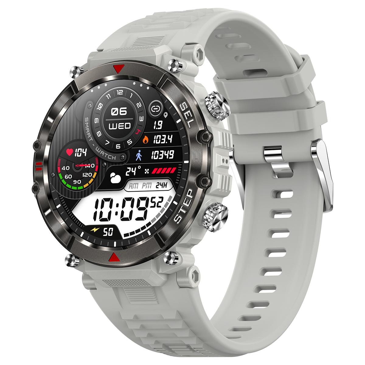 Smart Wristband With Waterproof Heart Rate And Blood Pressure Monitoring Grey Smart Watches