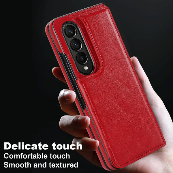For Samsung Galaxy Z Fold4 5G Full Coverage Double Buckle Phone Case Brown Cases Covers & Skins