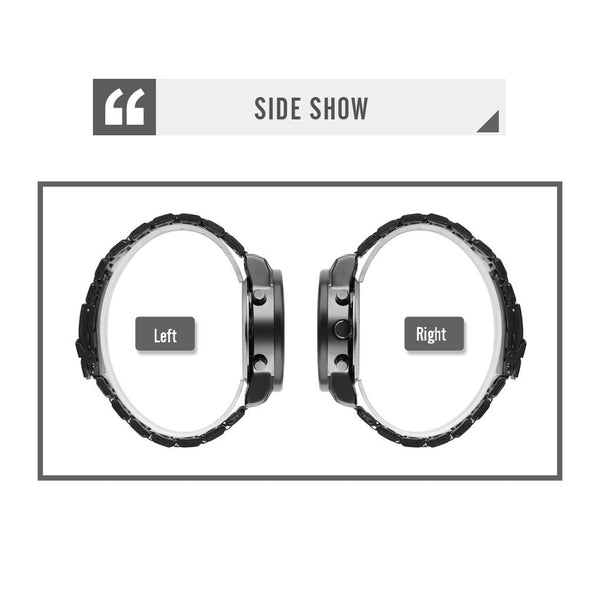 Triple Display Luminous Digital Watch 1642 Silver Watches