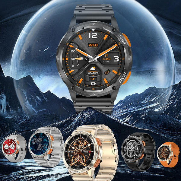 1.43 Inch Amoled Round Screen Steel Strap Smart Watch Gold Smart Watches